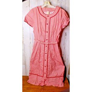 Princess Peggy Vintage 40's Red White Gingham Check  Large 10 Women's Dress